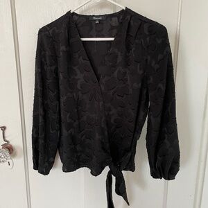 Madewell black floral blouse
